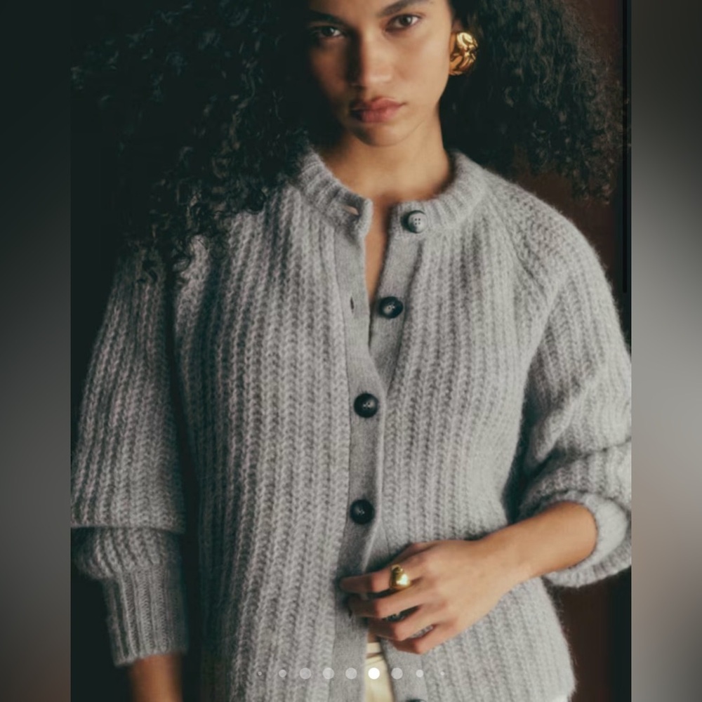 Sezane Light Gray Emile Cardigan - Picture 2 of 8